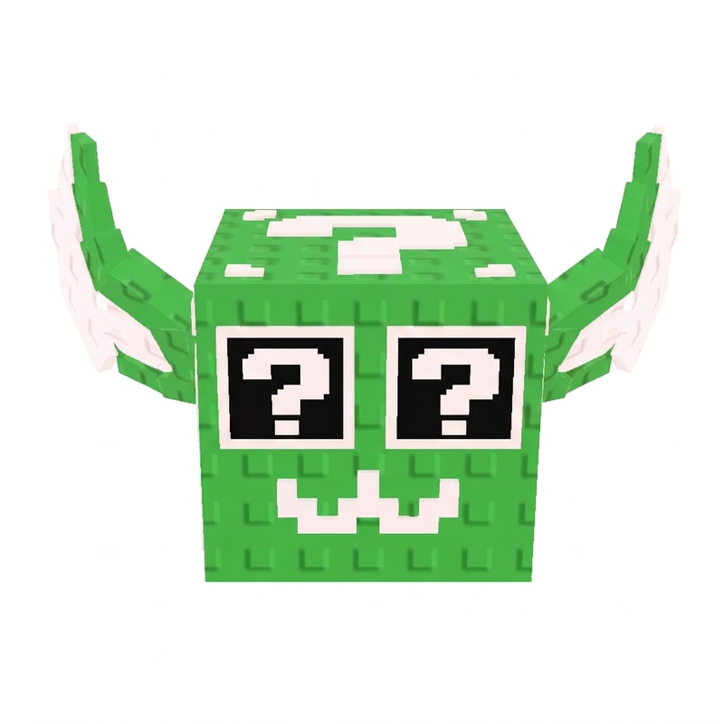 make this lucky block face green instead of red DO NOT CHANGE THE STYLE DO NOT CHANGE ANYTHING ELSE