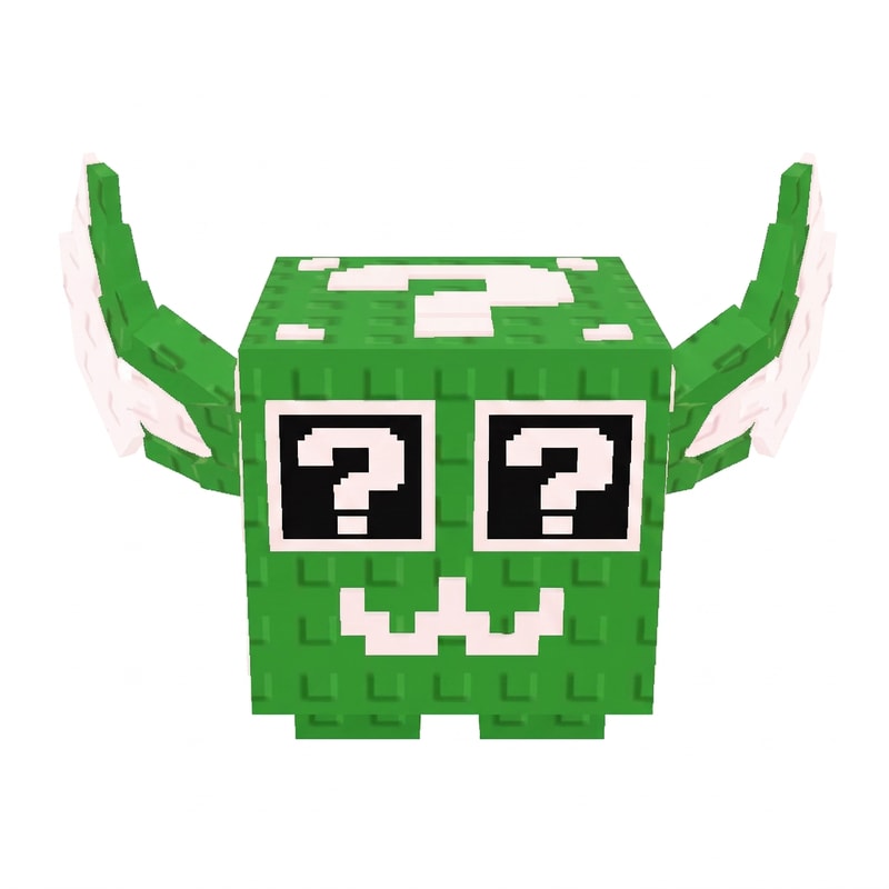 make this lucky block face green instead of red DO NOT CHANGE THE STYLE DO NOT CHANGE ANYTHING ELSE