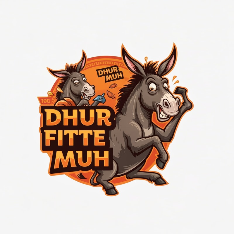 Dhur fitte  muh logo design with donkey