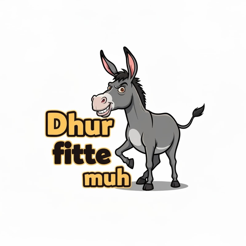 Dhur fitte  muh logo design with donkey