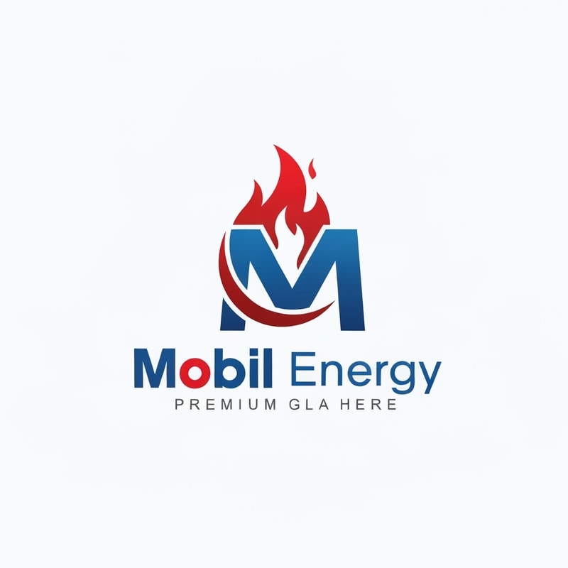 Generate a polished presentable and professional logo for an energy company based on the input below. Make sure it is eye catching as possible;Mobil energy

Theme colour red,& blue