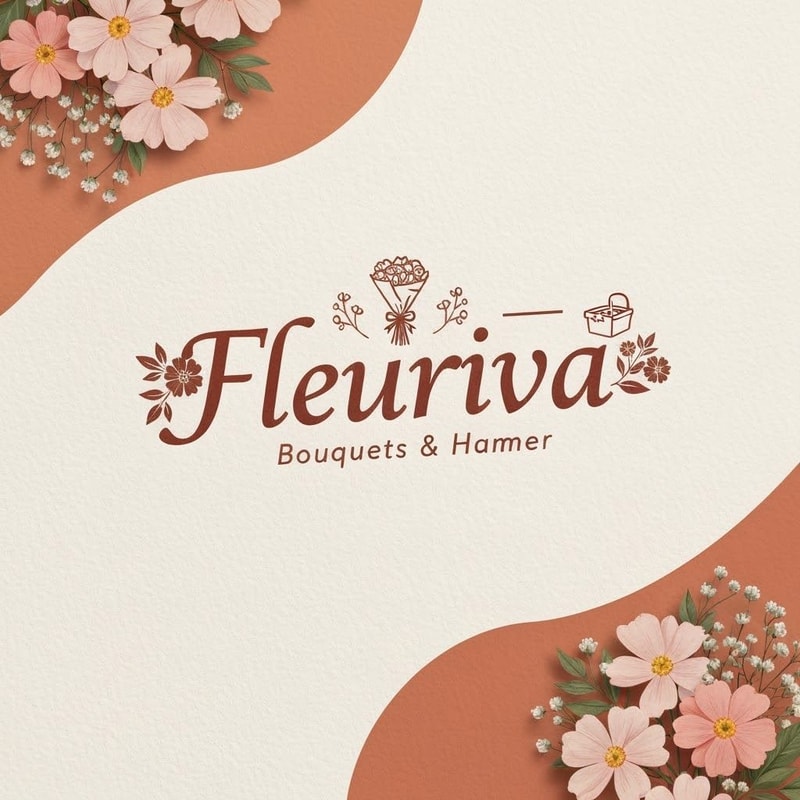 A logo with fleuriva name for my bouquet and hamper buisness