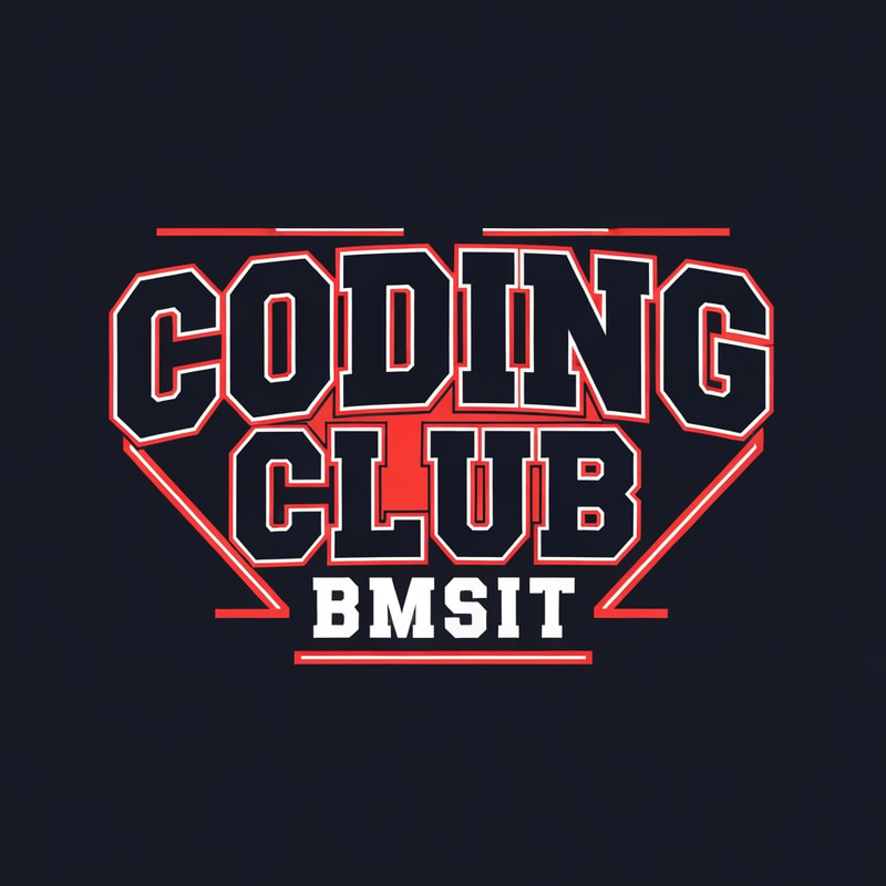 i need a logo type which coding club written on it
below tht BMSIT 
it shld be bold strong 
like how text will be there on varsity jackets