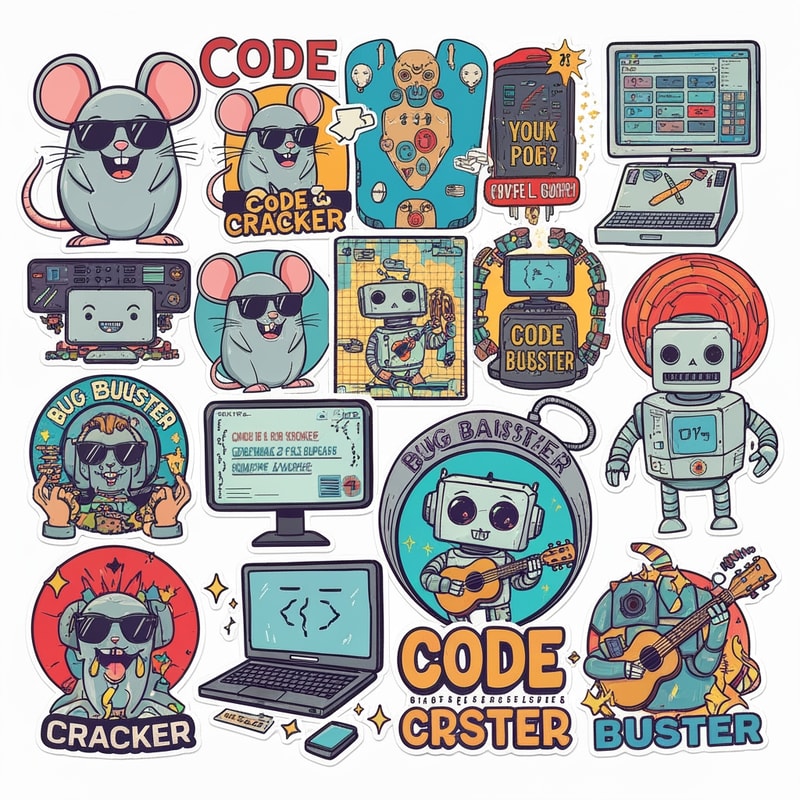 coding related stickers unique fun catchy wid some text