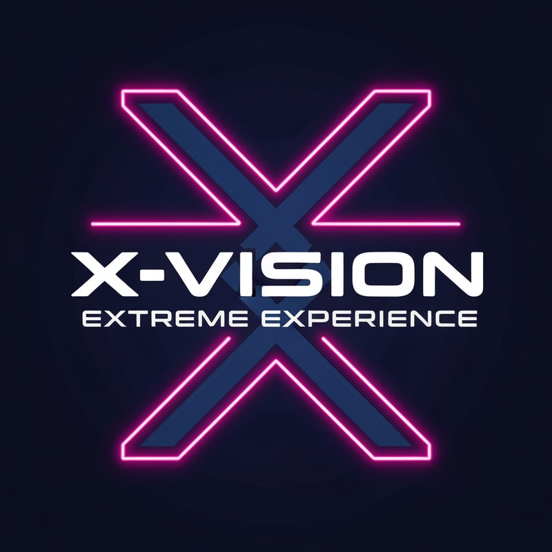 i want to create a logo for X-vision. Its a company which offer a safe oppurtinity to try extreme sport via VR. The motto is extreme experience