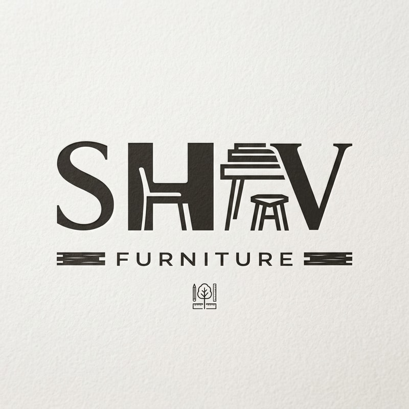 make this logo more creative like somewhere it should look minimalist yet a furntiture shop logo who manufactures furniture, Customise furniture and sells furniture