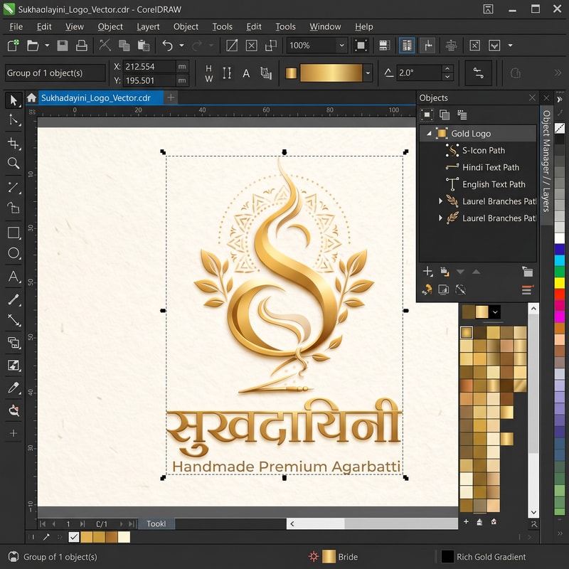 create this logo as its and i want it in coraldraw version