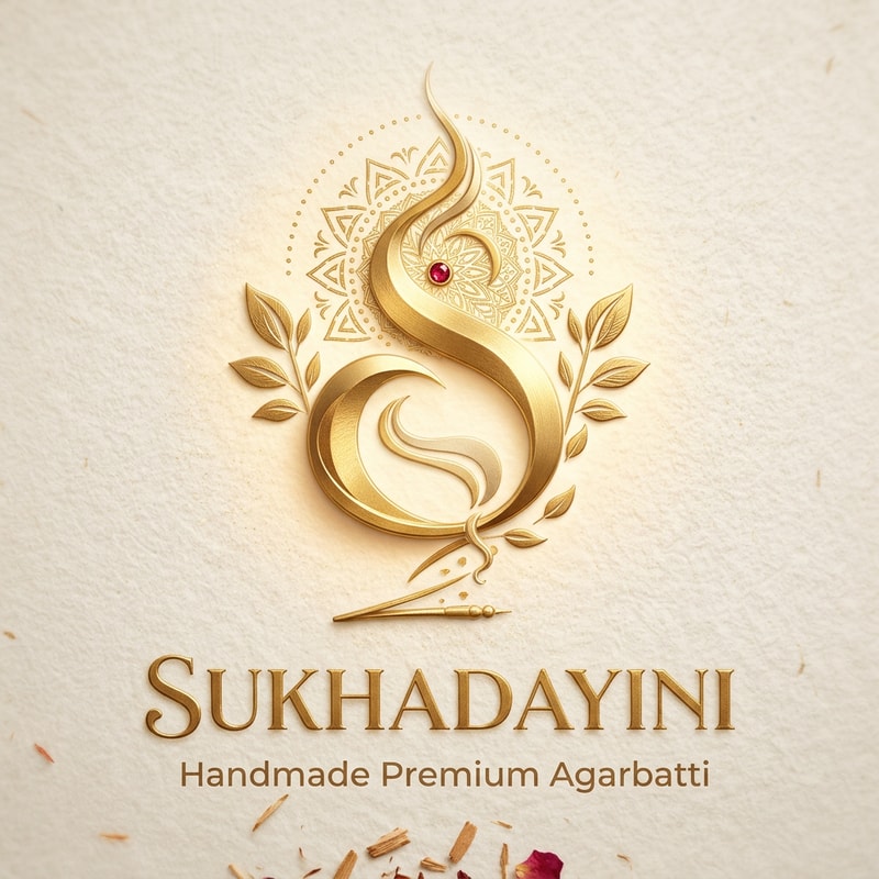 this is agarbatti brand so make it logo quality make look like premium and attractive as youre side