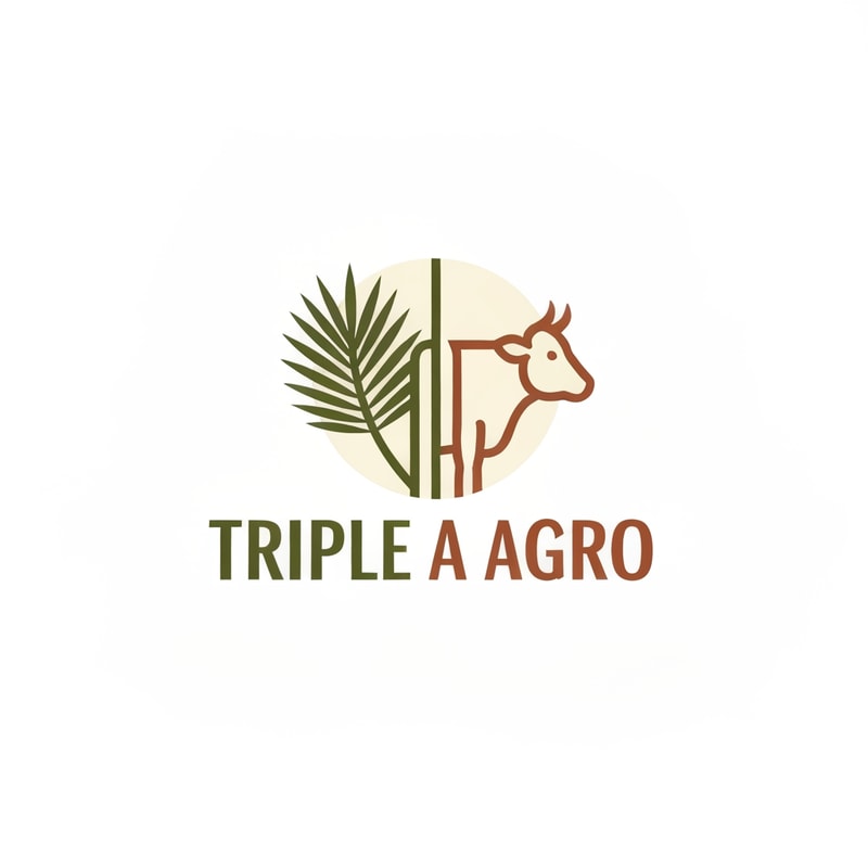 An organic emblem logo for an agribusiness named "Triple A Agro". The design features intertwined elements of nature: a lush palm leaf, a dignified dual-purpose cow profile, symbolizing future growth. The design must convey sustainability and environmental care. Earthy and natural color palette: olive green, terracotta brown, and cream. Vintage modern style, vector illustration, white background.
Role: Act as a world-class Brand Identity Designer and expert SVG Developer.
Task: Create a clean, modern, and highly scalable SVG logo for an agribusiness named "Triple A Agro".
Design Concept: The logo must be an "organic emblem" that smartly and minimally integrates three key elements using clean vector paths:
1. A lush palm leaf (Agriculture/Palm)
2. A dignified, minimalist dual-purpose cow profile (Cattle ranching)
3. Future growth
Vibe & Style: Vintage modern, highly corporate but connected to the earth. It must convey sustainability and environmental care. The design should rely on clever negative space and geometric harmony.
Typography: Include the text "TRIPLE A AGRO" in a strong, legible, sans-serif or elegant serif font integrated into or below the emblem.
Color Palette (Crucial for interior design matching): Use exactly these HEX codes to create a cohesive earthy palette:
* Deep Olive Green: `#4A5D23` (For the palm/sustainability)
* Terracotta Brown: `#A0522D` (For the earth/cacao)
* Cream/Ivory background or accents: `#F5F5DC`
Technical Requirements:
* Output ONLY valid, raw `<svg>` code.
* Do not include markdown formatting like `xml or `svg outside the code, just the `<svg>` tag to the `</svg>` tag.
* Ensure the `viewBox` is properly set (e.g., `viewBox="0 0 500 500"`).
* Use clean `<path>`, `<circle>`, and `<polygon>` elements. Avoid overly complex overlapping that ruins transparency.
* Ensure the code is responsive and well-commented so a human designer can easily edit it later.