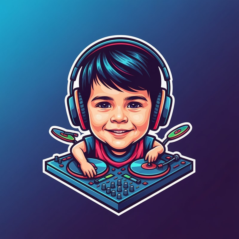 https://www.facebook.com/photo/?fbid=1550183643198941&set=d41d8cd9 the image of that kid wich is me can you make an animated dj logo no of the link i gave you the boy with the sweatshirt on