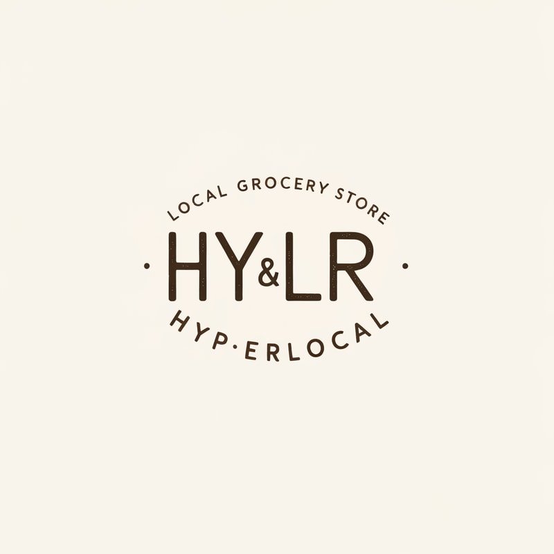 HYPERLOCAL logo a grocery item store small logo,do not keep it whole name only letters