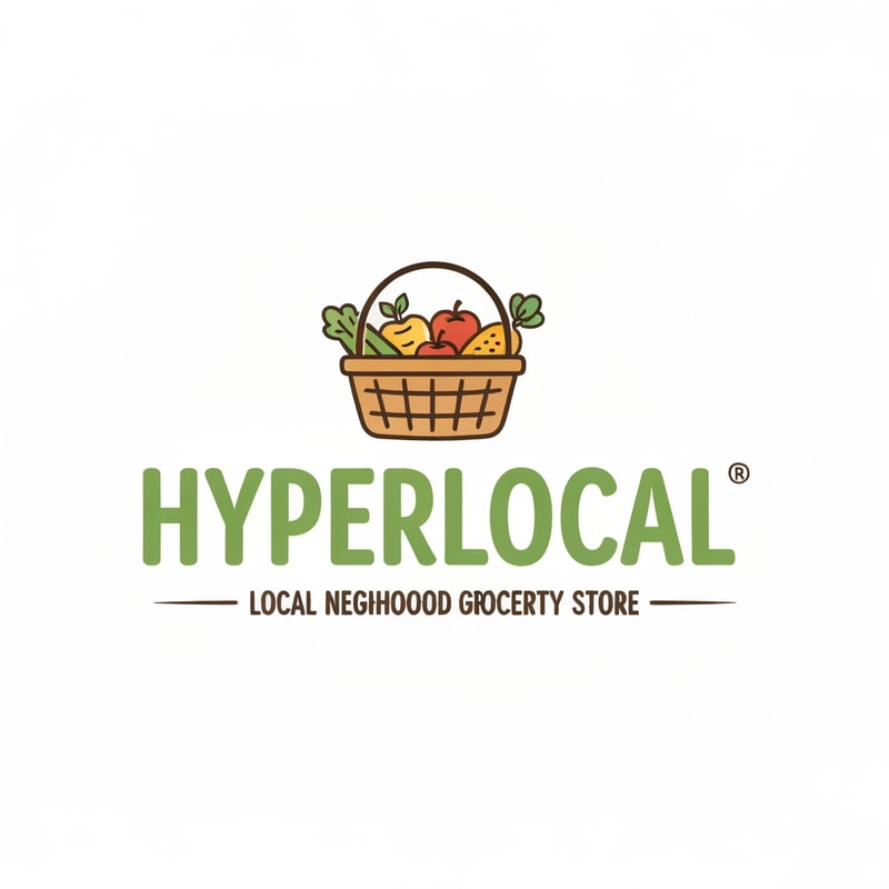 HYPERLOCAL logo a grocery item store small logo