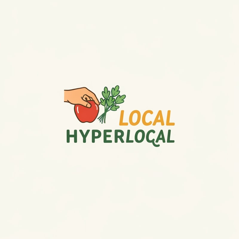 HYPERLOCAL logo a grocery item store small logo