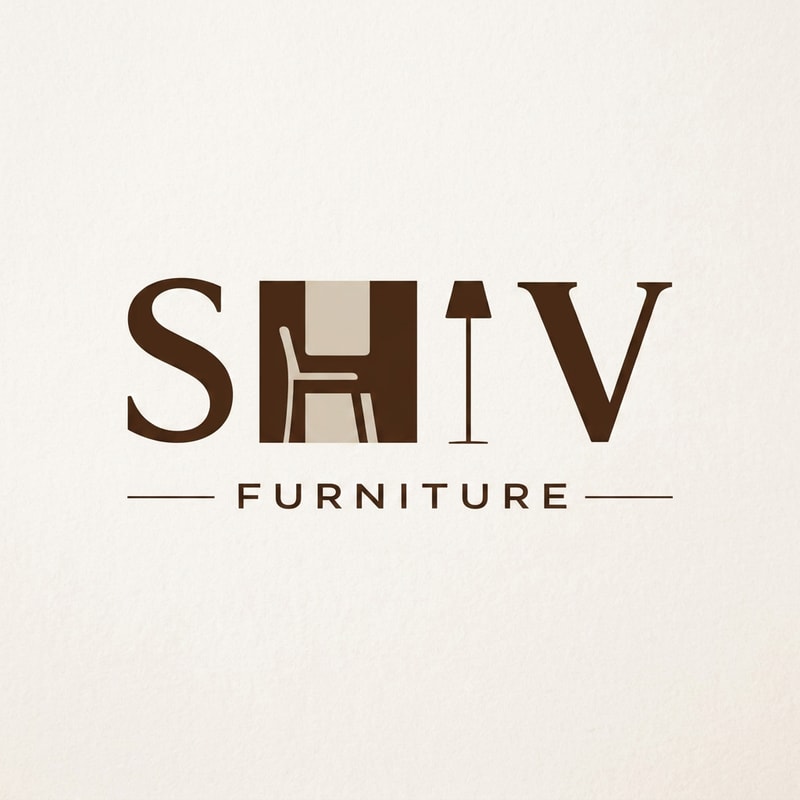 in this image make that chair in H in light brown color and keep chair in graphics as it is just change tha color in #d4cabc and SHIV font color in #50311d