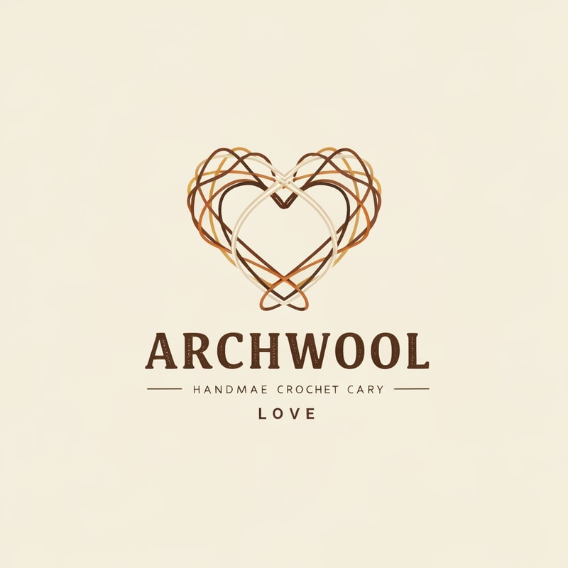 Logo for ArchWool - Handmade with Love (it's a handmade crochet company)