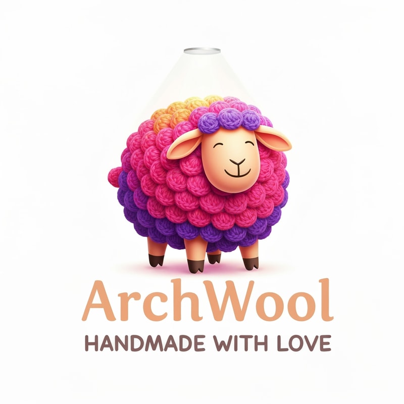 Logo for ArchWool  - Handmade with Love (it's a handmade crochet company, make it in bright shade)