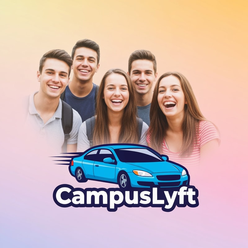 Deaign a wonderful logo for the app 'CampusLyft' it is a camus ride sharing app. The logo should be very impressive. The students are the highlight. Logo