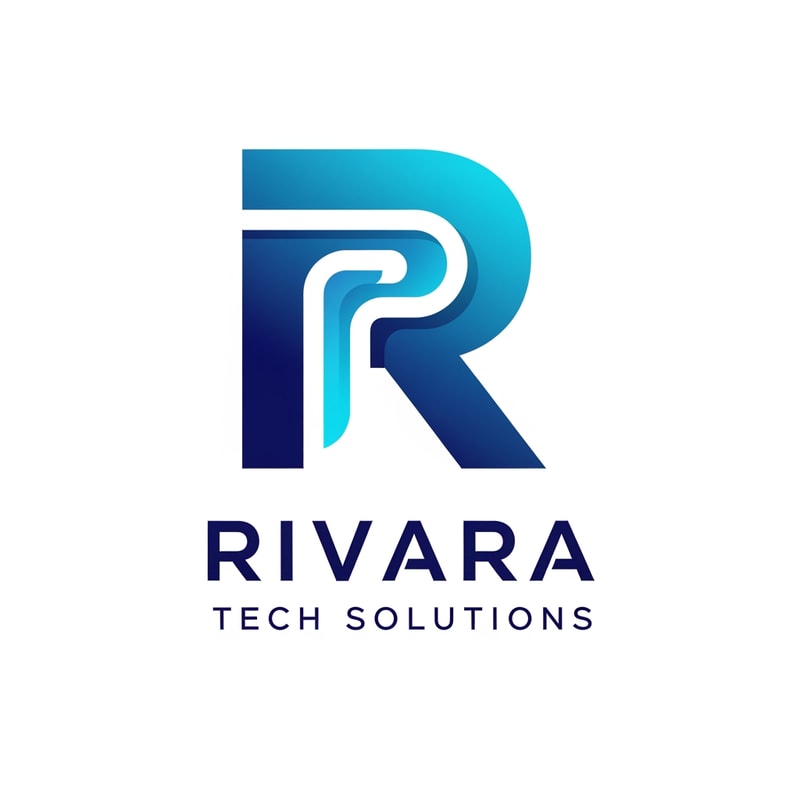 create a logo design for RIVARA Tech Solutions highlite the letter R and lightly mention the letter P in R