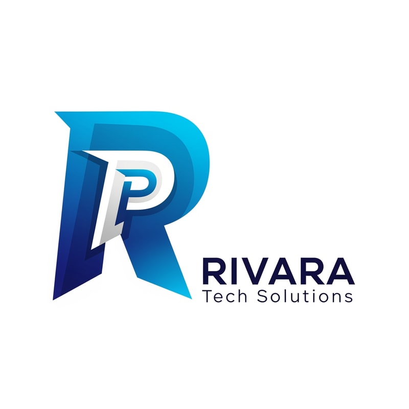 create a logo design for RIVARA Tech Solutions highlite the letter R and lightly mention the letter P in R