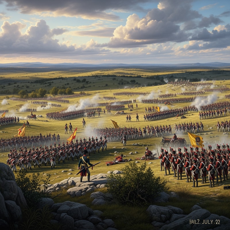 The French army entered Spain in 1808 in order to conquer Portugal. However, Napoleon broke the agreement he made with Godoy and the French began to attack and conquer Spain. The Spanish War of Independence started on 2 May 1808. In the first few years, the Spanish people were unprepared and disorganised, and the French army controlled most of Spain. Things changed in 1812, when Portuguese, British and Spanish troops defeated the French in the Battle of Arapiles.
The French retreated and the war finally ended in 1814.