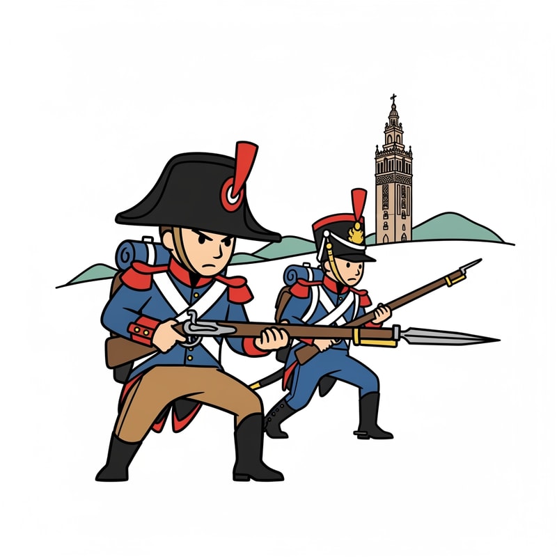 Generame una foto de un dibujo de la spanish war of independeceue sea facil de dibujar