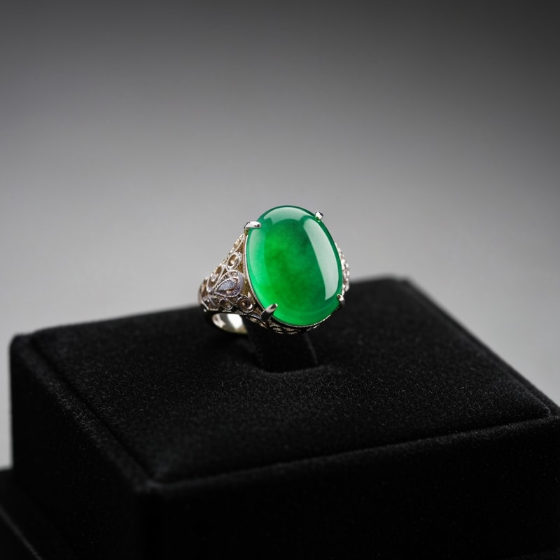 Jewelry design display for green jadeite
