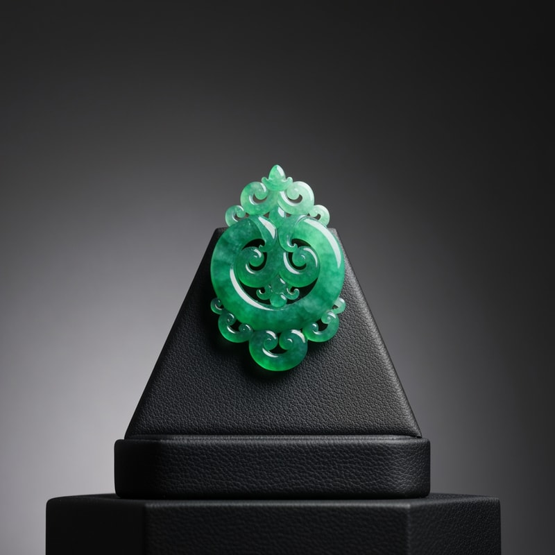 Jewelry design display for green jadeite