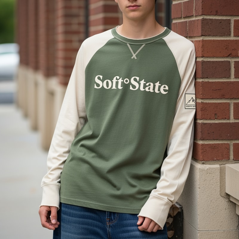 Créame un diseño de ropa de adolescente chico q ponga Soft°State y q no sea basica