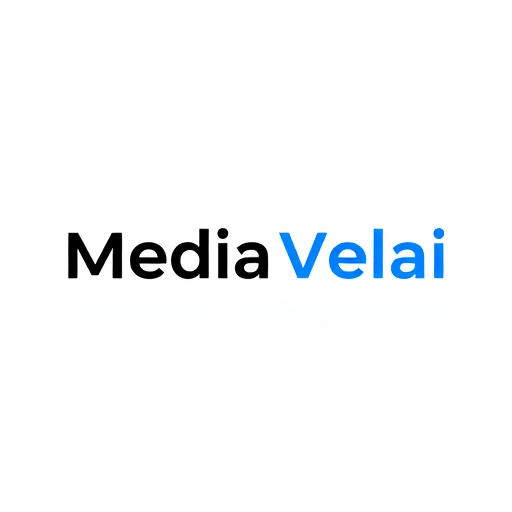 Professional logo design. Minimal modern typography logo for the brand name “Media Velai”.
Concept: clean and professional, representing all media works, video editing, and production services.
Style: geometric, sans-serif, bold but aesthetic typography with smooth letter spacing.
Colors: Black & White base, with optional highlight in royal blue or gradient neon for a modern touch.
Layout: Horizontal wordmark (easy to use on digital + print).
Mood: sleek, futuristic, creative, easy to read, similar to top creative media agencies like Pixel Studios, Eagle Media, and Social Beat.
Output: flat vector logo, minimal design, high contrast, scalable.