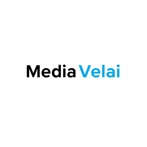 Professional logo design. Minimal modern typography logo for the brand name “Media Velai”.
Concept: clean and professional, representing all media works, video editing, and production services.
Style: geometric, sans-serif, bold but aesthetic typography with smooth letter spacing.
Colors: Black & White base, with optional highlight in royal blue or gradient neon for a modern touch.
Layout: Horizontal wordmark (easy to use on digital + print).
Mood: sleek, futuristic, creative, easy to read, similar to top creative media agencies like Pixel Studios, Eagle Media, and Social Beat.
Output: flat vector logo, minimal design, high contrast, scalable.