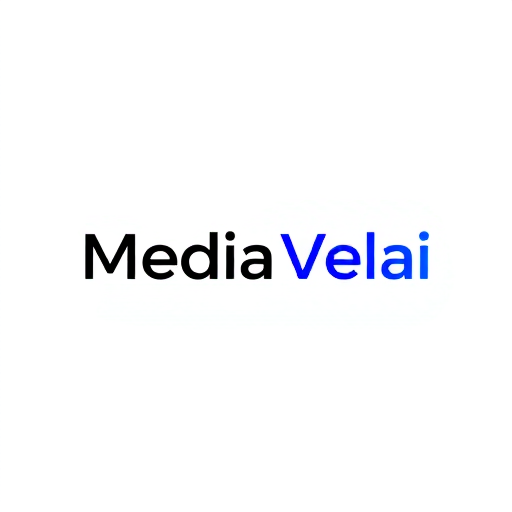 Professional logo design. Minimal modern creative logo for the brand name “Media Velai”.
Concept: clean and professional, representing all media works, video editing, and production services.
Style: geometric, sans-serif, bold but aesthetic typography with smooth letter spacing.
Colors: Black & White base, with optional highlight in royal blue or gradient neon for a modern touch.
Layout: Horizontal wordmark (easy to use on digital + print).
Mood: sleek, futuristic, creative, easy to read, similar to top creative media agencies like Pixel Studios, Eagle Media, and Social Beat.
Output: flat vector logo, minimal design, high contrast, scalable.
