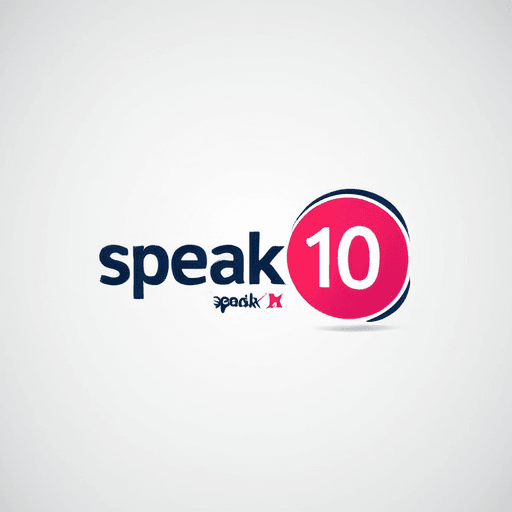 Professional logo design. An app to learn english which is called as speak10x <lora:sdxlbase20:1>