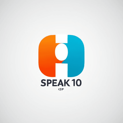 Professional logo design. An app to learn english which is called as speak10x <lora:sdxlbase20:1>