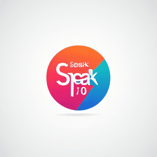 Professional logo design. An app to learn english which is called as speak10x <lora:sdxlbase20:1>