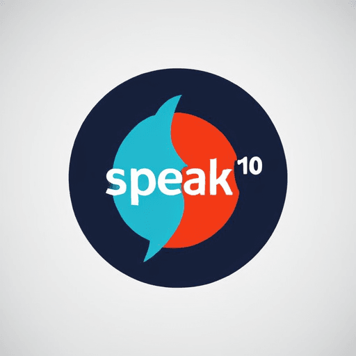 Professional logo design. An app to learn english which is called as speak10x <lora:sdxlbase20:1>