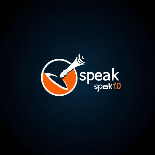 Professional logo design. An app to learn english which is called as speak10x <lora:sdxlbase20:1>