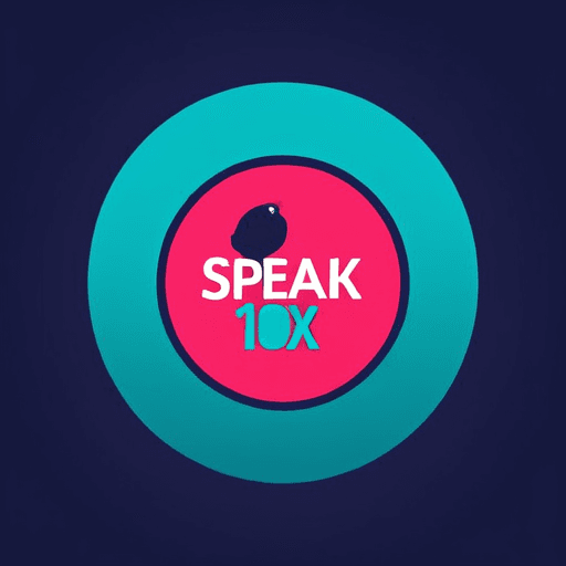 Professional logo design. An app to learn english which is called as speak10x <lora:sdxlbase20:1>