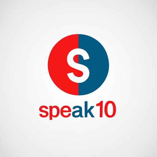 Professional logo design. An app to learn english which is called as speak10x <lora:sdxlbase20:1>