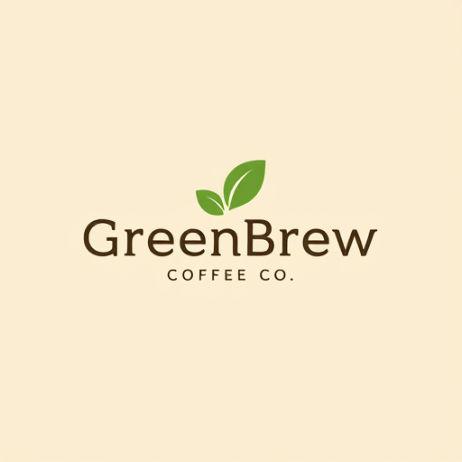 Professional logo design. Design a minimalist and elegant logo for 'GreenBrew Coffee Co.', a premium coffee brand focused on sustainability. The logo should feature a single leaf that is designed to subtly resemble a coffee bean. The leaf should have smooth, clean lines to create a modern, sophisticated look. The logo should communicate eco-friendliness, natural ingredients, and high-quality coffee in a simple and elegant way. Use various shades of green for the leaf, and combine it with warm, earthy tones like beige or brown to highlight the brand's premium and eco-conscious identity. The design should be clean, easy to recognize, and versatile for packaging, social media, and branding materials