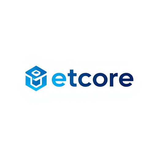 Professional logo design. Netcore computer logo in unique shapes 