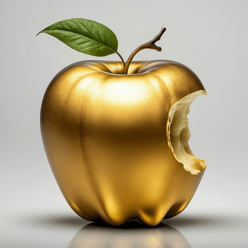 Professional logo design. A full Golden Apple (not bitten) with white background