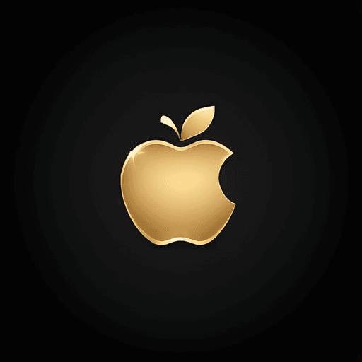 Professional logo design. Minimalistic and luxury golden apple <lora:sdxlbase20:1>