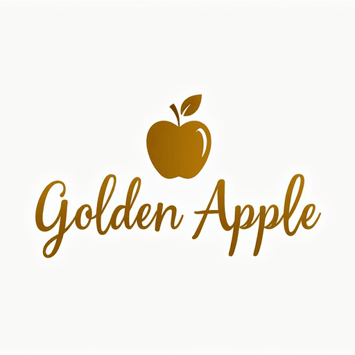 Professional logo design. "Create a calligraphic, elegant logo for a premium yoga and pilates boutique studio named 'Golden Apple.' The design should feature a stylized, flowing apple icon that symbolizes luxury, vitality and balance. Incorporate refined, calligraphic lines and simplicity in the apple icon and studio name lettering. Use a sophisticated color palette of white and gold to convey tranquility and sophistication. The calligraphic style should feel both modern and timeless, evoking a sense of awe and high-end branding. The logo should appeal to a discerning clientele seeking a premium yoga and pilates experience and elevate your studio's signage, marketing materials and merchandise. Aim for a minimalistic yet elegant design that stands out."
