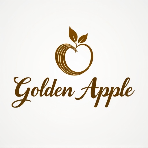 "Create a calligraphic, elegant logo for a premium yoga and pilates boutique studio named 'Golden Apple.' The design should feature a stylized, flowing apple icon that symbolizes luxury, vitality and balance. Incorporate refined, calligraphic lines and simplicity in the apple icon and studio name lettering. Use a sophisticated color palette of white and gold to convey tranquility and sophistication. The calligraphic style should feel both modern and timeless, evoking a sense of awe and high-end branding. The logo should appeal to a discerning clientele seeking a premium yoga and pilates experience and elevate your studio's signage, marketing materials and merchandise. Aim for a minimalistic yet elegant design that stands out."