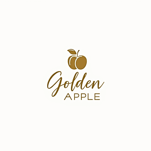 Professional logo design. "Create a calligraphic, elegant logo for a premium yoga and pilates boutique studio named 'Golden Apple.' The design should feature a stylized, flowing apple icon that symbolizes luxury, vitality and balance. Incorporate refined, calligraphic lines and simplicity in the apple icon and studio name lettering. Use a sophisticated color palette of white and gold to convey tranquility and sophistication. The calligraphic style should feel both modern and timeless, evoking a sense of awe and high-end branding. The logo should appeal to a discerning clientele seeking a premium yoga and pilates experience and elevate your studio's signage, marketing materials and merchandise. Aim for a minimalistic yet elegant design that stands out."