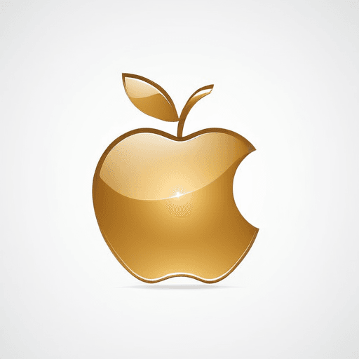 Professional logo design. Minimalistic and luxury full golden apple  <lora:sdxlbase20:1>