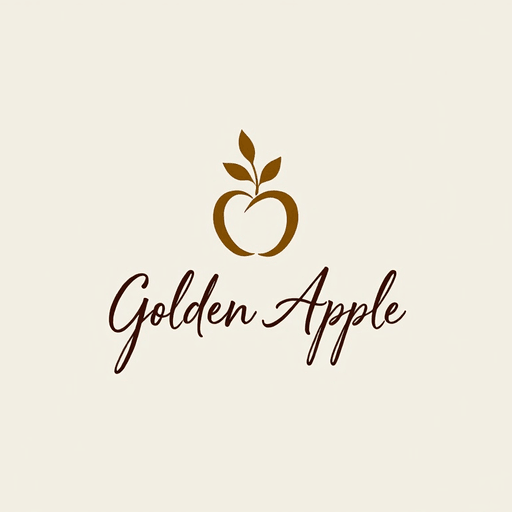 Professional logo design. "Create a calligraphic, elegant logo for a premium yoga and pilates boutique studio named 'Golden Apple.' The design should feature a stylized, flowing apple icon that symbolizes luxury, vitality and balance. Incorporate refined, calligraphic lines and simplicity in the apple icon and studio name lettering. Use a sophisticated color palette of white and gold to convey tranquility and sophistication. The calligraphic style should feel both modern and timeless, evoking a sense of awe and high-end branding. The logo should appeal to a discerning clientele seeking a premium yoga and pilates experience and elevate your studio's signage, marketing materials and merchandise. Aim for a minimalistic yet elegant design that stands out."