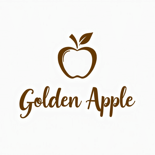 Professional logo design. "Create a calligraphic, elegant logo for a premium yoga and pilates boutique studio named 'Golden Apple.' The design should feature a stylized, flowing apple icon that symbolizes luxury, vitality and balance. Incorporate refined, calligraphic lines and simplicity in the apple icon and studio name lettering. Use a sophisticated color palette of white and gold to convey tranquility and sophistication. The calligraphic style should feel both modern and timeless, evoking a sense of awe and high-end branding. The logo should appeal to a discerning clientele seeking a premium yoga and pilates experience and elevate your studio's signage, marketing materials and merchandise. Aim for a minimalistic yet elegant design that stands out."