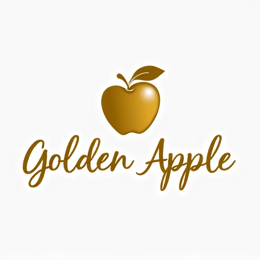 "Create a calligraphic, elegant logo for a premium yoga and pilates boutique studio named 'Golden Apple.' The design should feature a stylized, flowing apple icon that symbolizes luxury, vitality and balance. Incorporate refined, calligraphic lines and simplicity in the apple icon and studio name lettering. Use a sophisticated color palette of white and gold to convey tranquility and sophistication. The calligraphic style should feel both modern and timeless, evoking a sense of awe and high-end branding. The logo should appeal to a discerning clientele seeking a premium yoga and pilates experience and elevate your studio's signage, marketing materials and merchandise. Aim for a minimalistic yet elegant design that stands out."