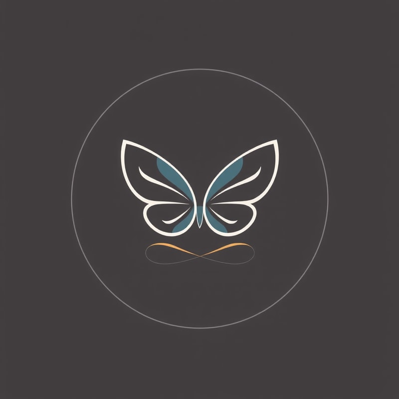 Yoga logo with a simple one stroke butterfly